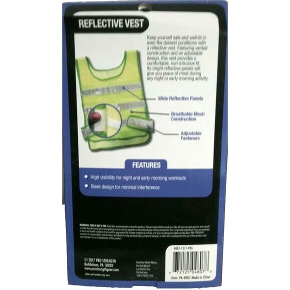 Reflective Safety Vest PRO STRENGTH One Size Adjustable Neon Yellow New Boxed - Picture 2 of 2